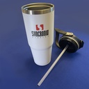 30 oz Vacuum Tumbler with Handle White With Lid
