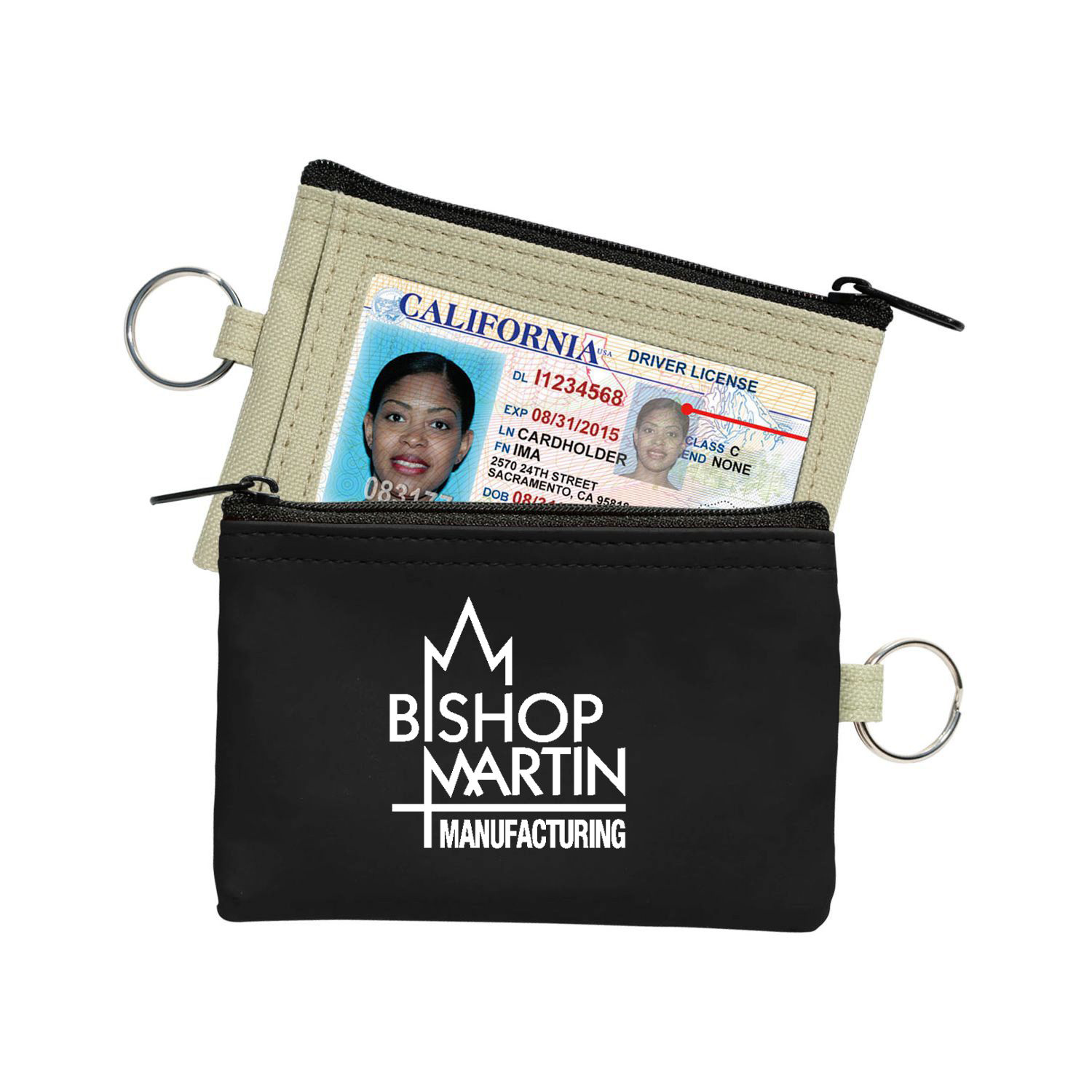 Coin Pouch W/Id Window &amp; Split Ring