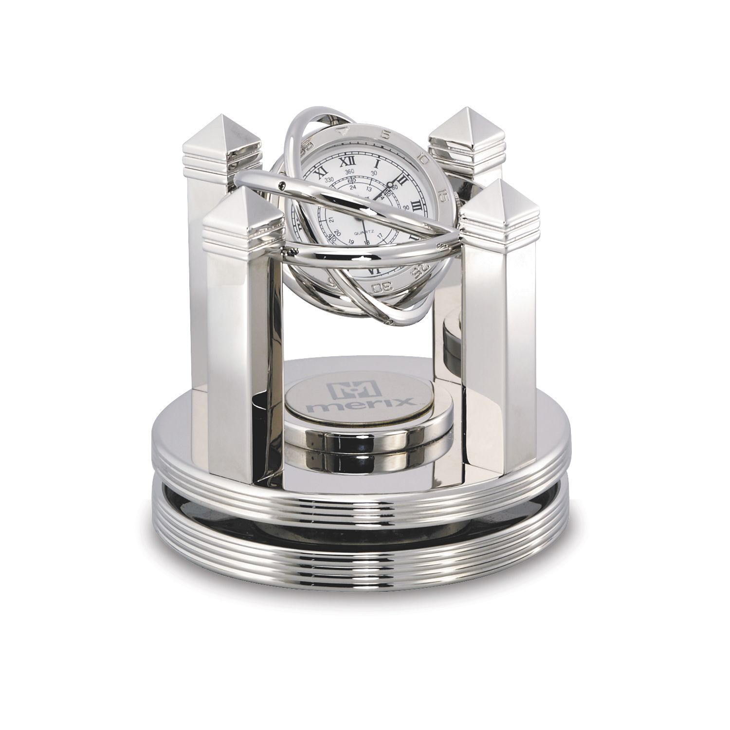 Celestial Silver Gimbal Clock