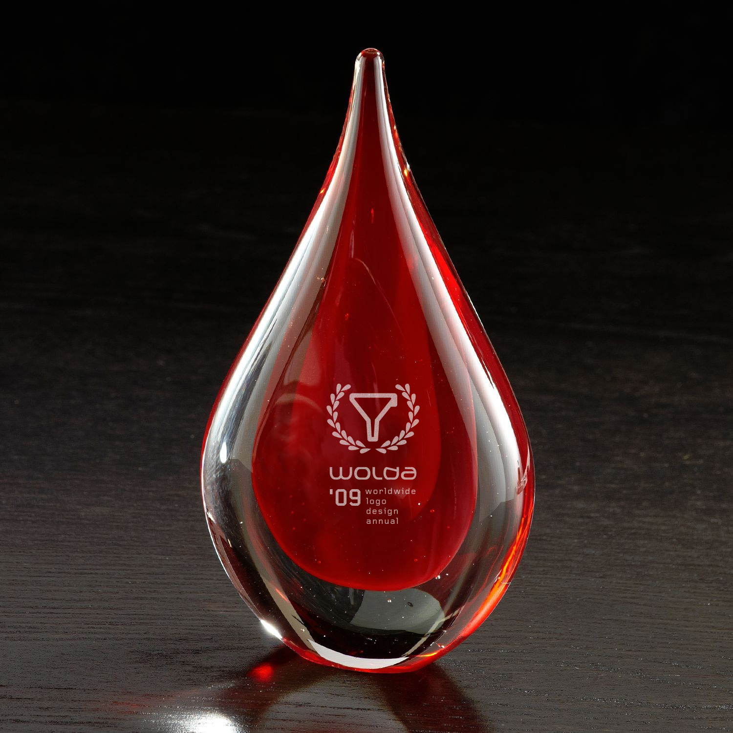 Fusion Art Glass Award w/ Blue Base