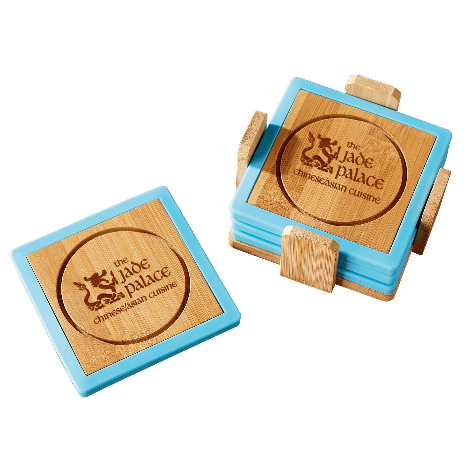 Bamboo and Silicone Coaster Set