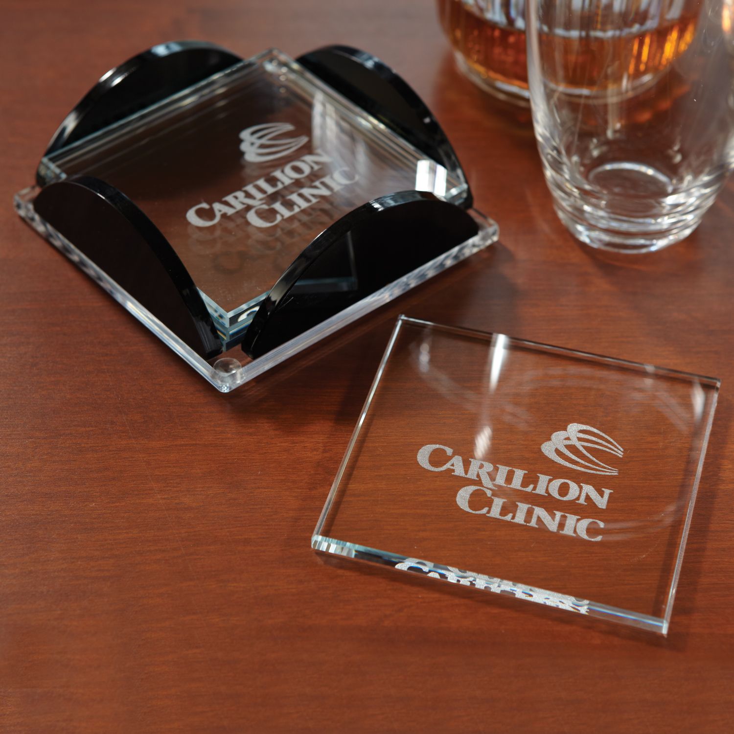 Square Glass Coaster Set