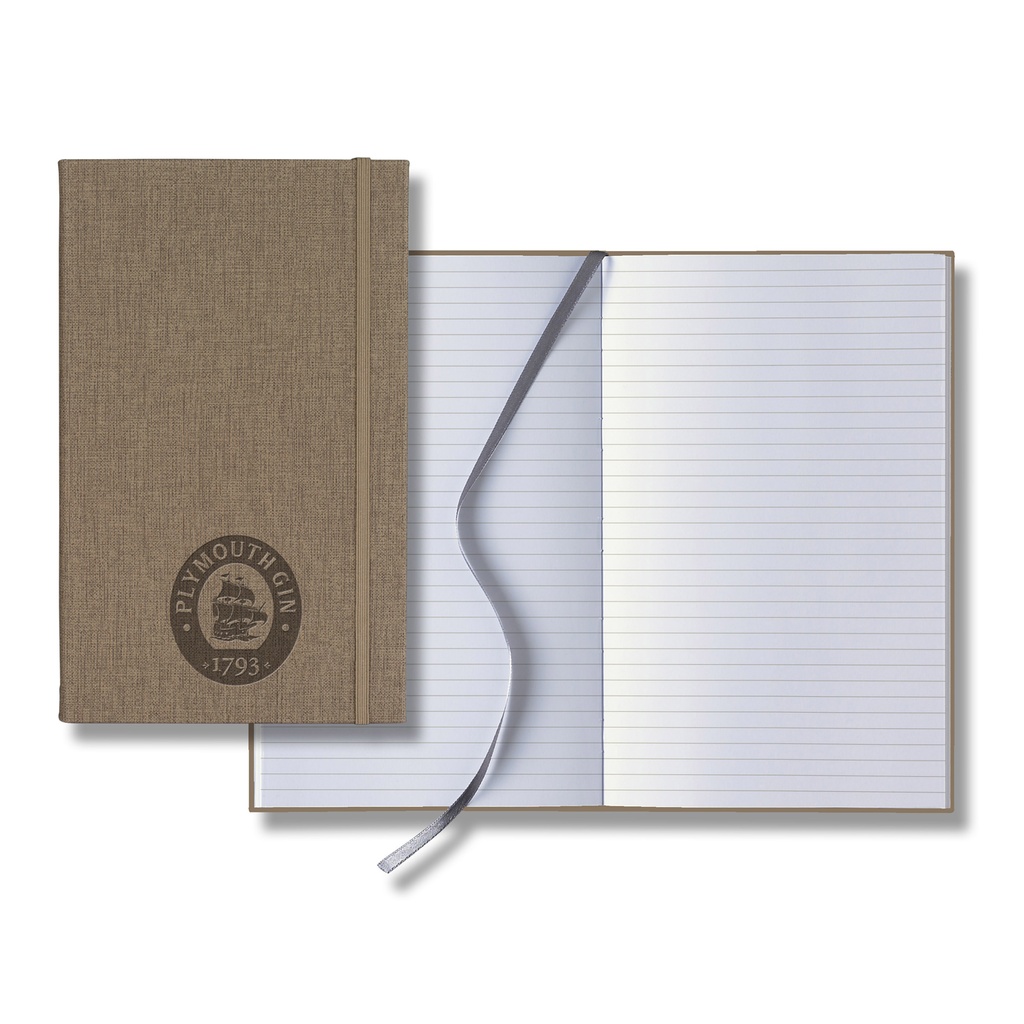Castelli Linen Banded Medio Lined White Page Journal