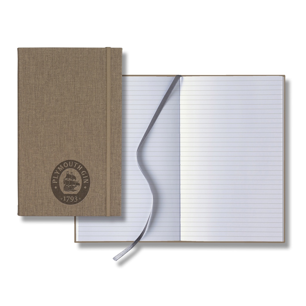 Castelli Linen Banded Medio Lined White Page Journal