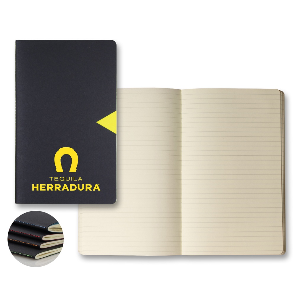 Castelli Black Notch Medio Lined Ivory Page Journal