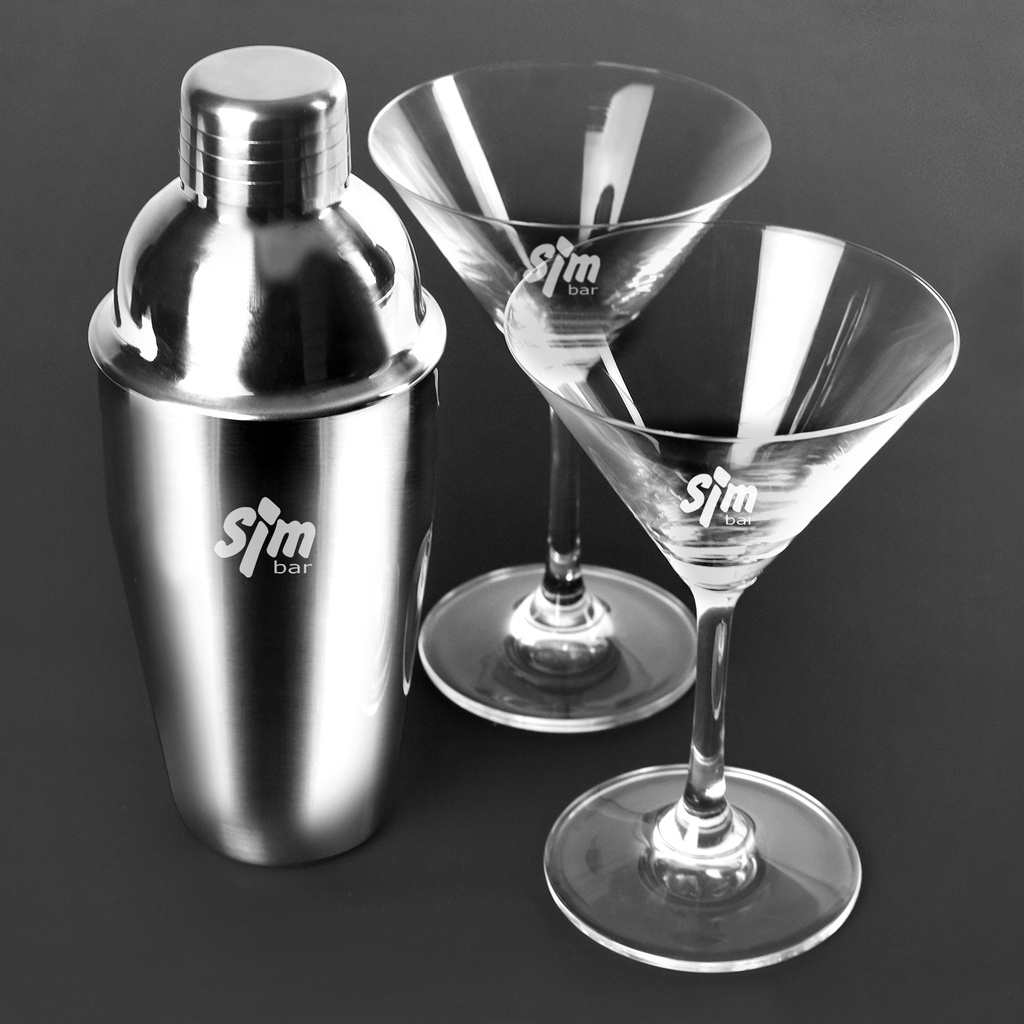 Martini Shaker Set w/ 2 Glasses