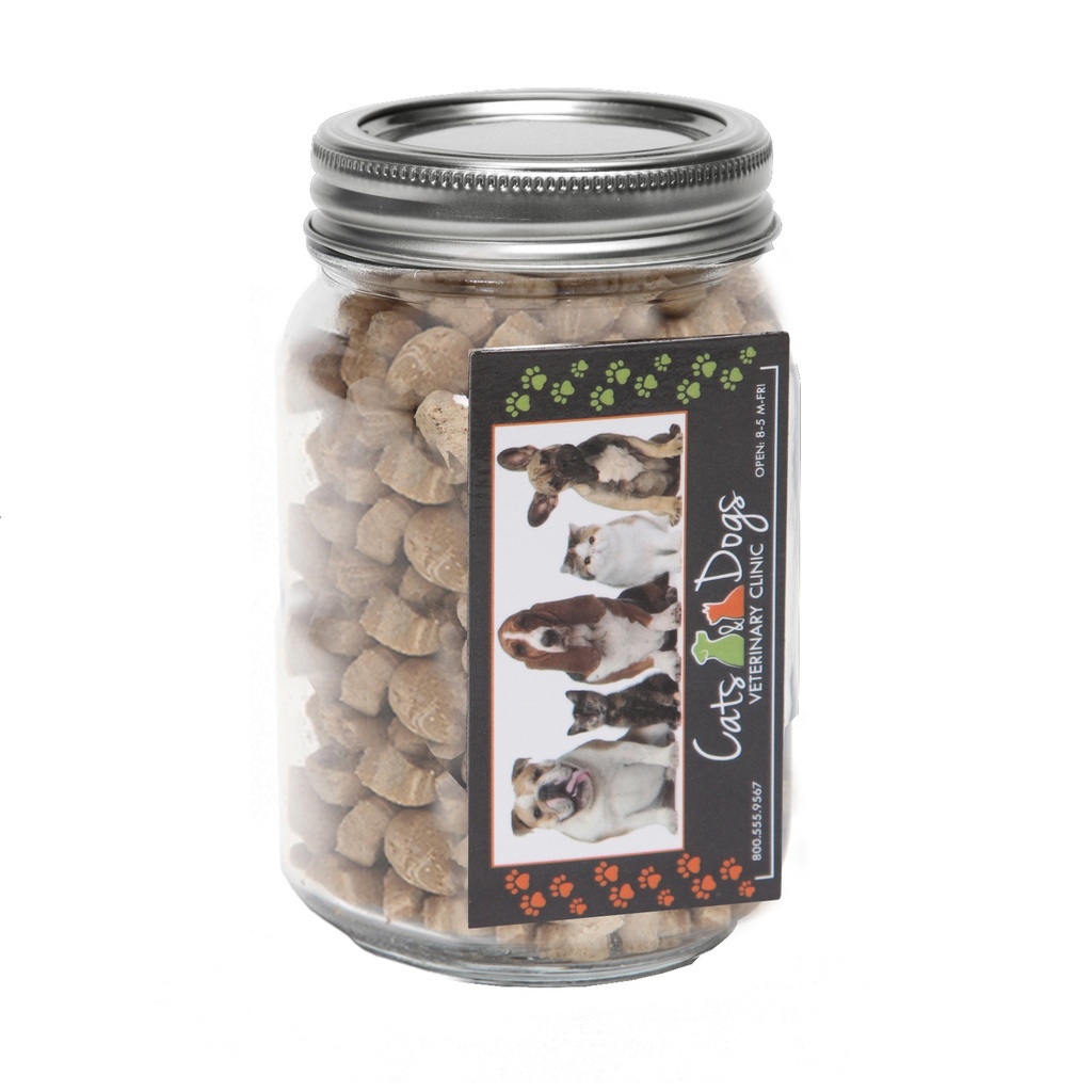 Pint Jar with Rectangle Magnet Pet Fill