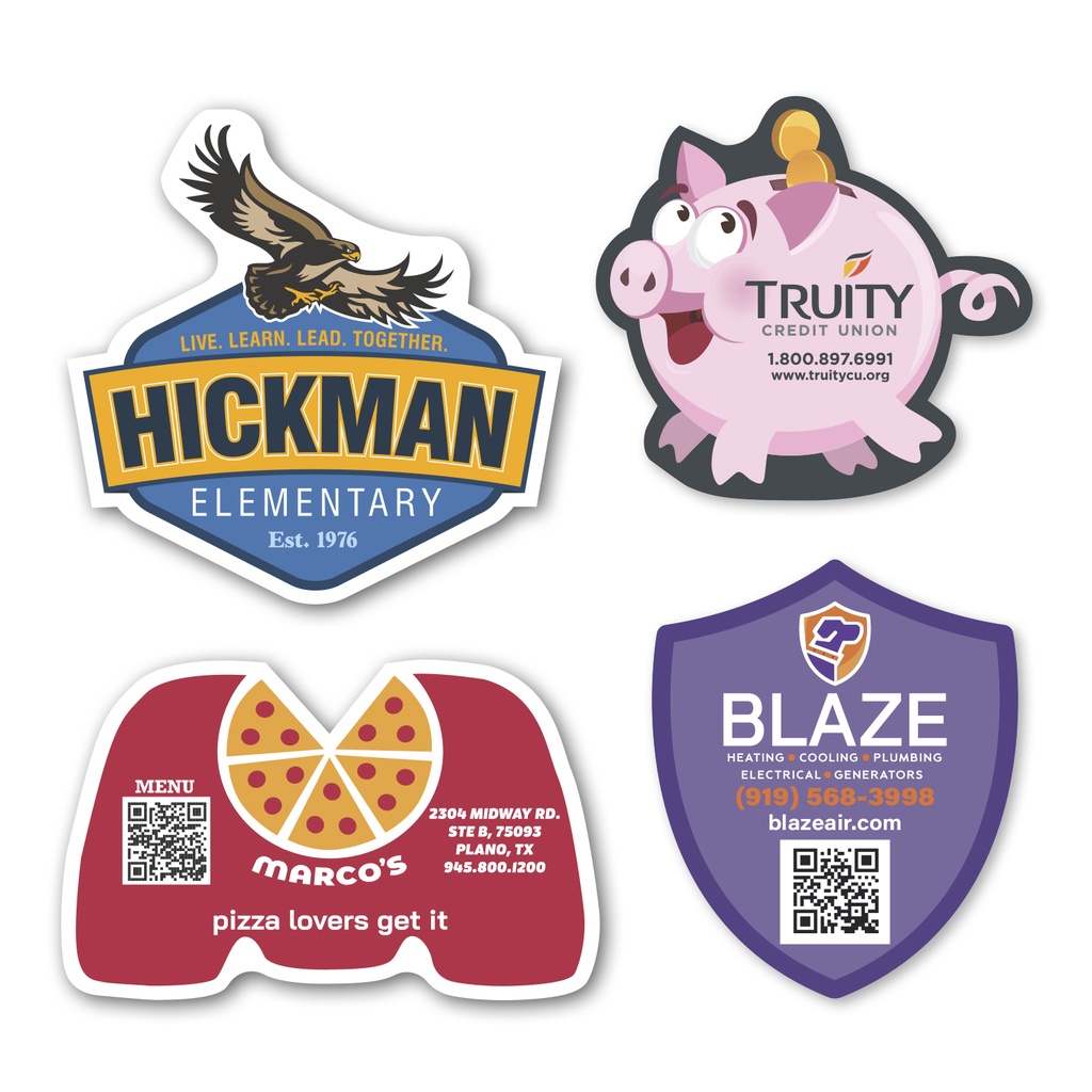 Custom Corner Flat Flexible Magnet up to 25 Sq In