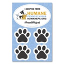 2 in 1 Oval Car Magnet with 4  Paw Prints