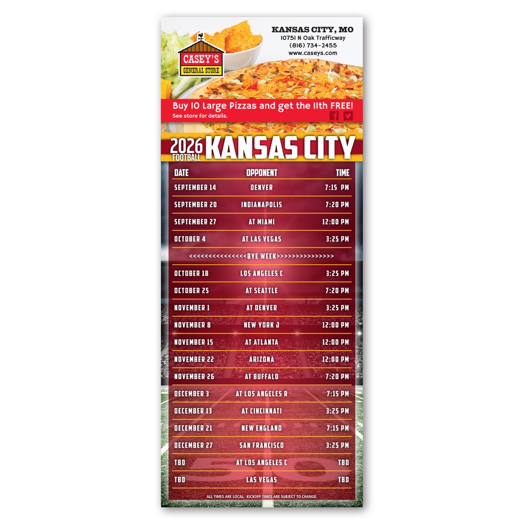 Football Schedule Magnet