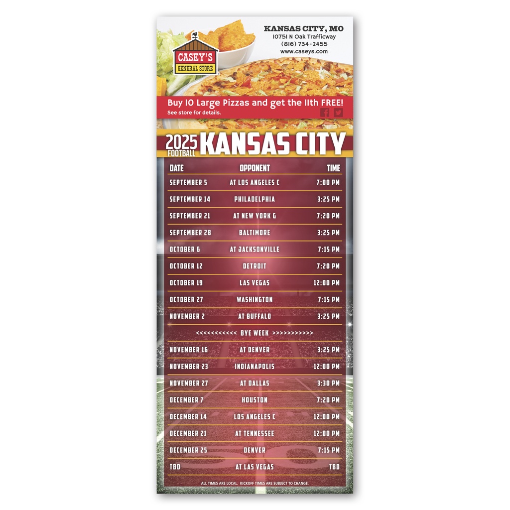 Football Schedule Magnet