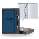 Castelli Linen Banded Medio Lined White Page Journal Gift Set
