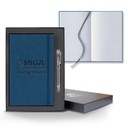 Castelli Linen Banded Medio Lined White Page Journal Gift Set