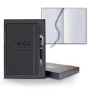 Castelli Linen Banded Medio Lined White Page Journal Gift Set