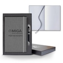 Castelli Linen Banded Medio Lined White Page Journal Gift Set