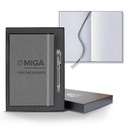 Castelli Linen Banded Medio Lined White Page Journal Gift Set