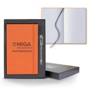 Castelli Linen Banded Medio Lined White Page Journal Gift Set