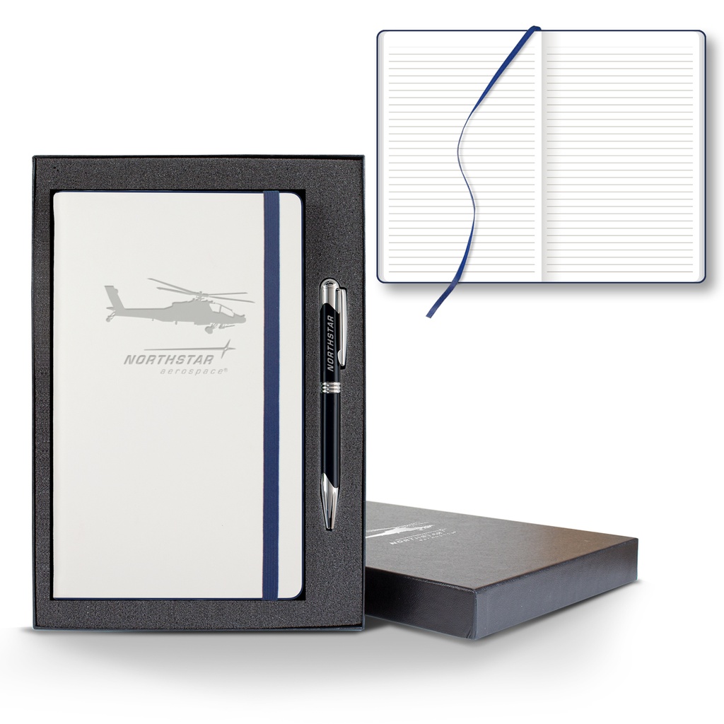 Castelli White Laser Medio Lined White Page Journal Gift Set