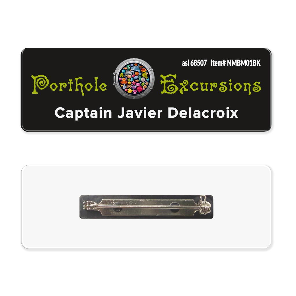 1 x 3 Name Badge - Pin Back