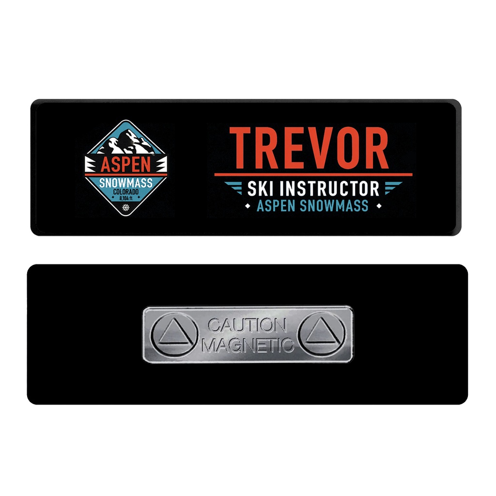 1 x 3 Name Badge - Magnet Back