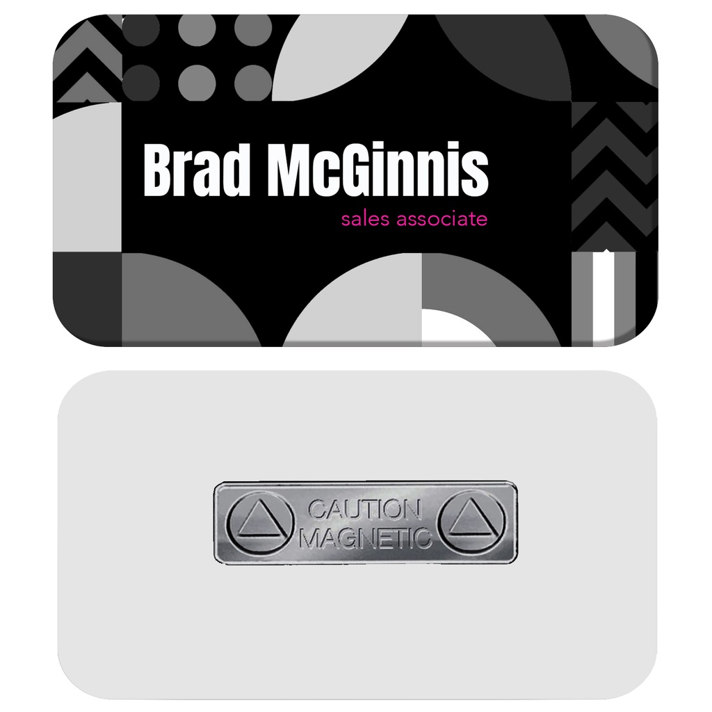1.5 x 3 Name Badge - Magnet Back