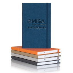 Castelli Linen Banded Medio Lined White Page Journal