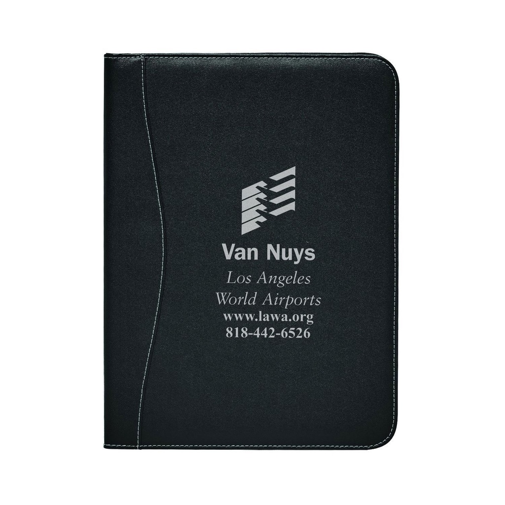 [803BLA] Executive Stitched PVC Standard Size Padfolio