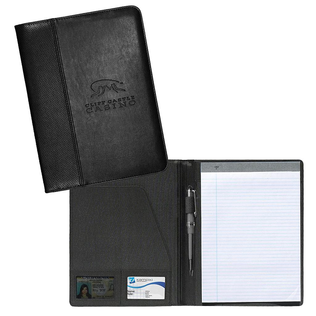 [829BLA] Camelot Perforated PVC Standard Size Padfolio