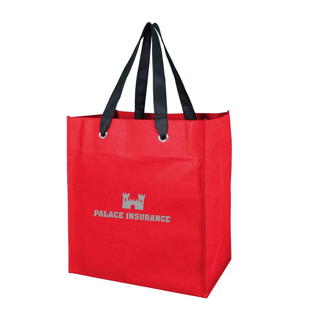 [B234RED] Non Woven Grocery Tote W/Grommets