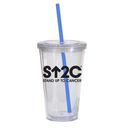 Double Wall 16 Oz Tumbler - Clear
