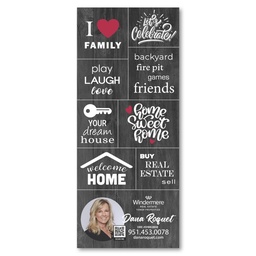 Business Card Magnet w/ 8 Message Magnets