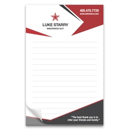 [NTP0550MFC-50#] 50 Page 5-1/2 x 8-1/2 Paper Note Pad w/ Magnet 4CP