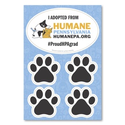 [CS75] 2 in 1 Oval Car Magnet with 4  Paw Prints