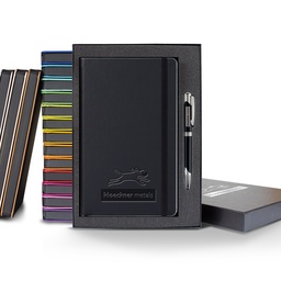 Castelli Black Laser Medio Lined Ivory Page Journal Gift Set