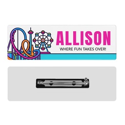 1 x 3 Name Badge - Pin Back